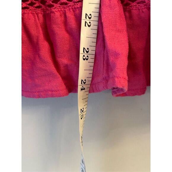 Calligraphie Linen Blend Boho Ruffle Sleeves Cardigan sz S can fit to L Festival - Picture 8 of 8